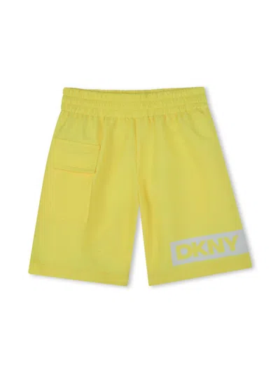DKNY LOGO-PRINT SWIM SHORTS