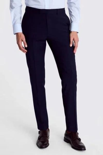 DKNY MEN'S DKNY SLIM FIT INK BLUE WOOL-BLEND TROUSERS