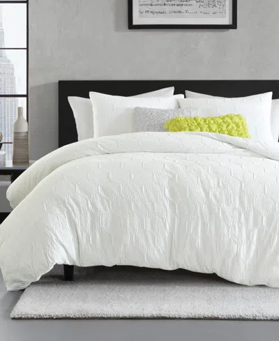 DKNY MODERN HEXAGON 3 PIECE COMFORTER SET, FULL/QUEEN