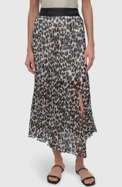 DKNY DKNY PRINT ASYMMETRIC MIDI SKIRT