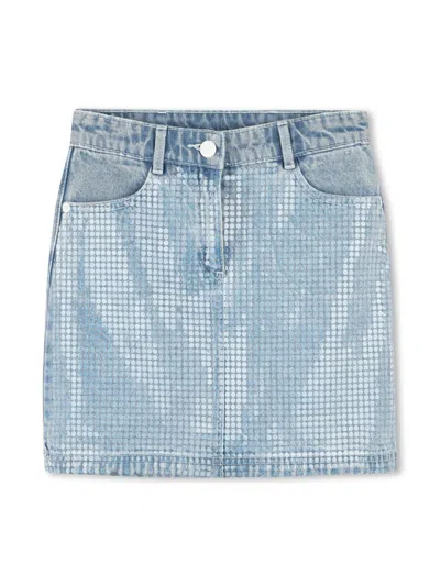 DKNY SEQUIN-EMBELLISHED MINI SKIRT