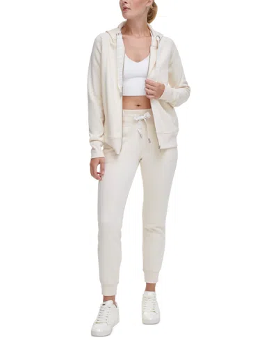 DKNY SPORT WOMEN'S LOGO-DRAWSTRING FLEECE JOGGER SWEATPANTS