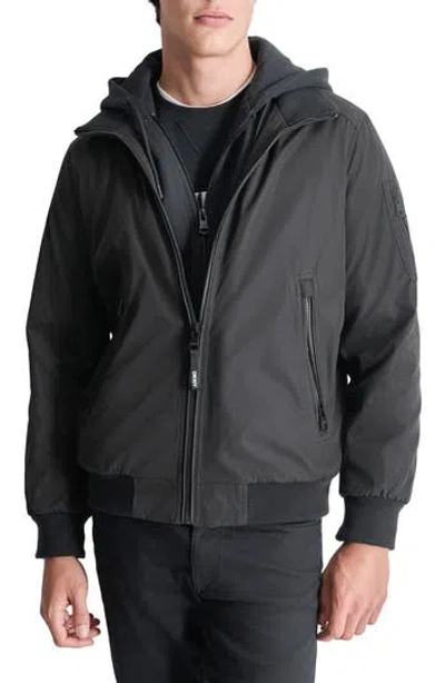 DKNY DKNY WATER RESISTANT BOMBER WITH HOODED BIB