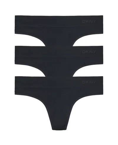 DKNY WOMEN'S SEAMLESS LITEWEAR THONG UNDERWEAR 3 PACK DK5016NP3