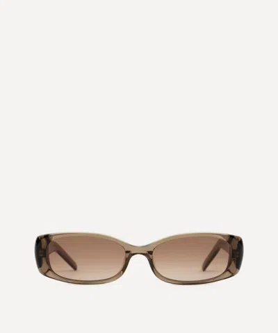 DMY STUDIOS DMY STUDIOS WOMEN'S BILLY RECTANGLE TRANSPARENT OLIVE SUNGLASSES