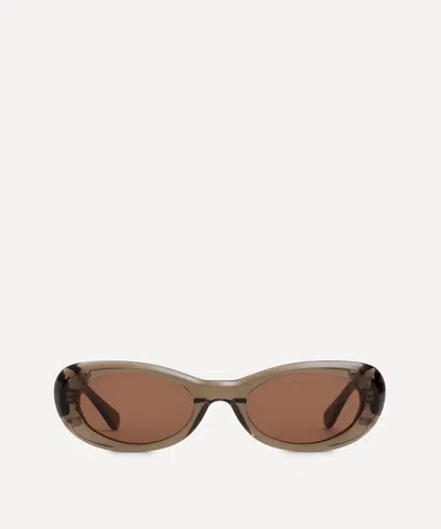 DMY STUDIOS DMY STUDIOS WOMEN'S NAOMI OVAL TRANSPARENT OLIVE SUNGLASSES
