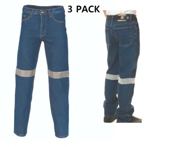 DNC 3 PACK DENIM JEANS WITH 3M R/TAPE DNC WORK WEAR 3327
