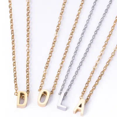 DOLÀ WOMEN'S ABÌDÌ LETTER NECKLACE – SILVER-PLATED STAINLESS STEEL INITIAL PENDANT