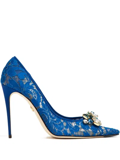 DOLCE & GABBANA 105 MM RAINBOW LACE JEWEL-EMBELLISHED PUMPS