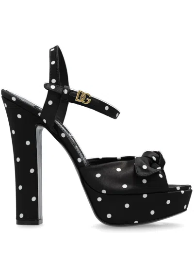 DOLCE & GABBANA 150MM POLKA-DOT SANDALS