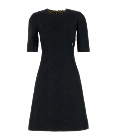 DOLCE & GABBANA DOLCE  GABBANA FLORAL JACQUARD MIDI DRESS