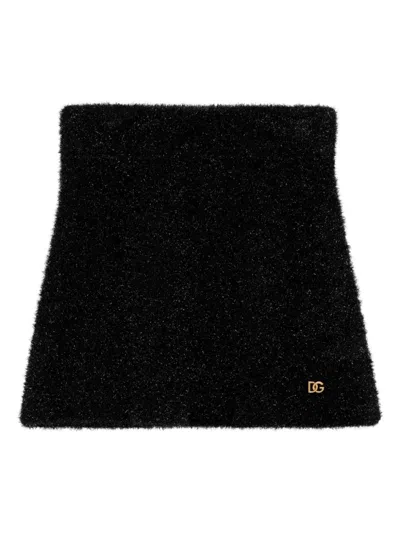 DOLCE & GABBANA APPLIQUÉ-LOGO SKIRT