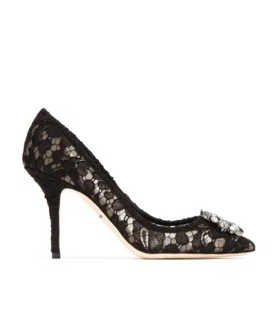 DOLCE & GABBANA DOLCE  GABBANA TAORMINA LACE EMBELLISHED PUMPS