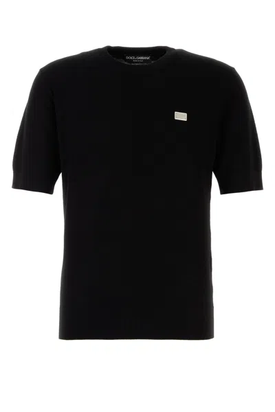 DOLCE & GABBANA BLACK COTTON T-SHIRT