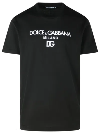 DOLCE & GABBANA DOLCE & GABBANA BLACK COTTON T SHIRT