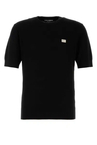 DOLCE & GABBANA BLACK COTTON T-SHIRT