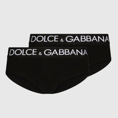DOLCE & GABBANA BLACK COTTON UNDERWEAR