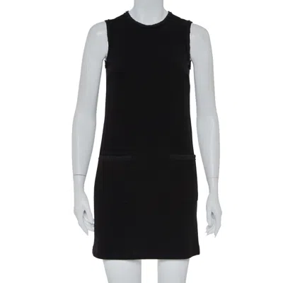 DOLCE & GABBANA BLACK CREPE SLEEVELESS SHIFT DRESS S