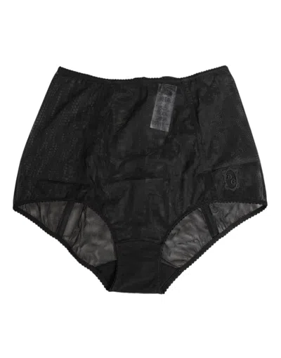 DOLCE & GABBANA BLACK HIGH WAIST MESH SHEER SHAPEWEAR UNDERWEAR