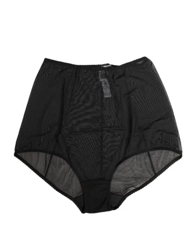 DOLCE & GABBANA BLACK HIGH WAIST MESH SHEER SHAPEWEAR UNDERWEAR