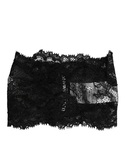 DOLCE & GABBANA BLACK LACE BANDEAU BUSTIER TOP SHEER STRETCH UNDERWEAR