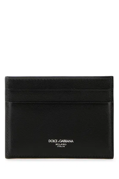 DOLCE & GABBANA BLACK LEATHER CARD HOLDER