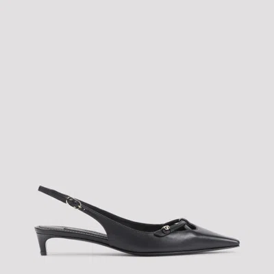 DOLCE & GABBANA WOMEN BLACK LEATHER PUMPS, 6.5 LUXURY PUMPS & HEELS FOR WOMEN DARVEYS
