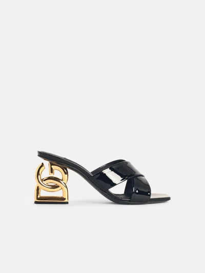 DOLCE & GABBANA BLACK LEATHER SANDALS