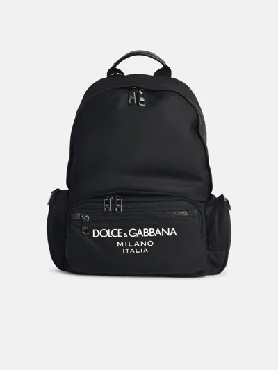 DOLCE & GABBANA BLACK NYLON BLEND BACKPACK