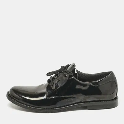 DOLCE & GABBANA BLACK PATENT LEATHER LACE UP DERBY SIZE 36