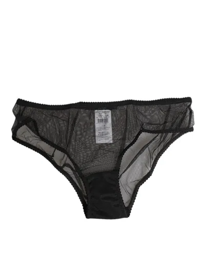 DOLCE & GABBANA BLACK SHEER MESH LACE BIKINI BRIEFS UNDERWEAR
