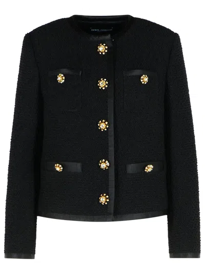 DOLCE & GABBANA TWEED BOUCLÈ SHORT JACKET