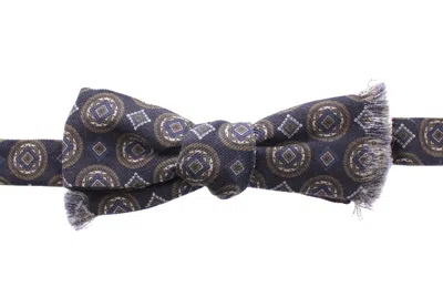 DOLCE & GABBANA BLUE SILK BAROQUE FANTASI TIED BOW TIE PAPILLON