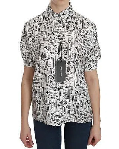 DOLCE & GABBANA DOLCE & GABBANA BLUSENHEMD MIT MUSIKINSTRUMENTENKRAGEN - SHIRTS - WHITE -SIZE