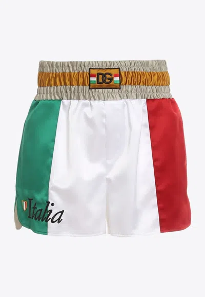 DOLCE & GABBANA BRANDED ITALIA BERMUDA SHORTS