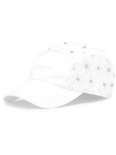 DOLCE & GABBANA BRODERIE-ANGLAISE COTTON CAP