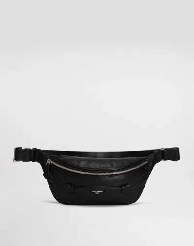 DOLCE & GABBANA CALFSKIN NAPPA LEATHER BELT BAG