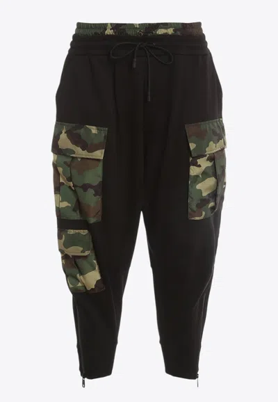 DOLCE & GABBANA CAMOUFLAGE PRINT TRACK PANTS