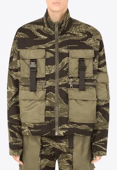 DOLCE & GABBANA CAMOUFLAGE ZIP-UP FIELD JACKET