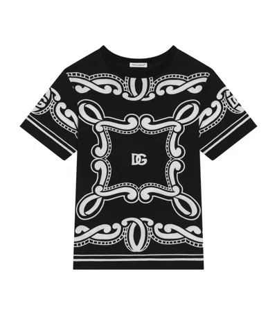 DOLCE & GABBANA COTTON BANDANA PRINT T-SHIRT