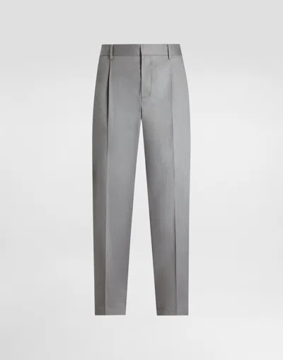 DOLCE & GABBANA COTTON GABARDINE TROUSERS