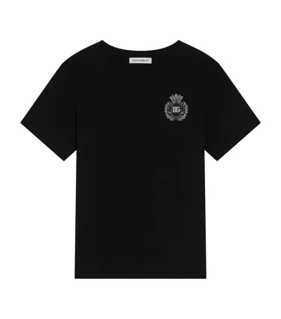 DOLCE & GABBANA COTTON LOGO-PATCH T-SHIRT