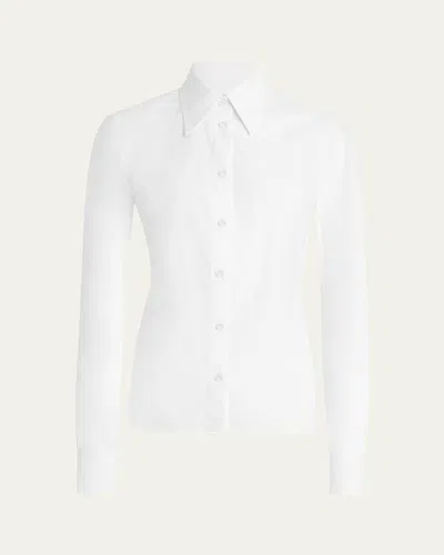 DOLCE & GABBANA COTTON POPLIN FITTED BUTTON-DOWN SHIRT