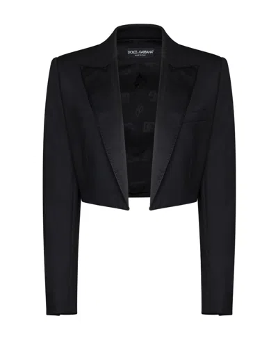 DOLCE & GABBANA DOLCE  GABBANA LONG-SLEEVED CROPPED OPEN-FRONT BLAZER