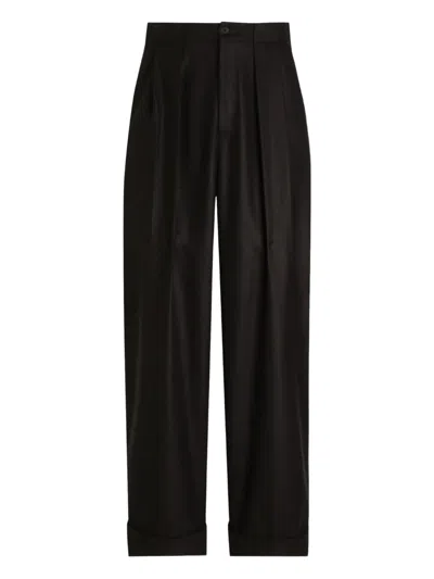 DOLCE & GABBANA CUFFED WOOL TROUSERS