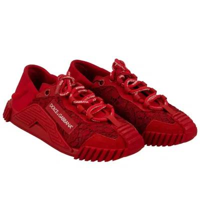 DOLCE & GABBANA DOLCE & GABBANA DAMEN TAORMINA SPITZE DG LOGO SNEAKER NS1 ROT