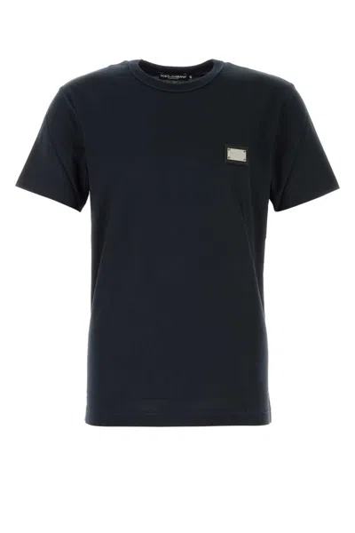 DOLCE & GABBANA DARK BLUE COTTON T-SHIRT