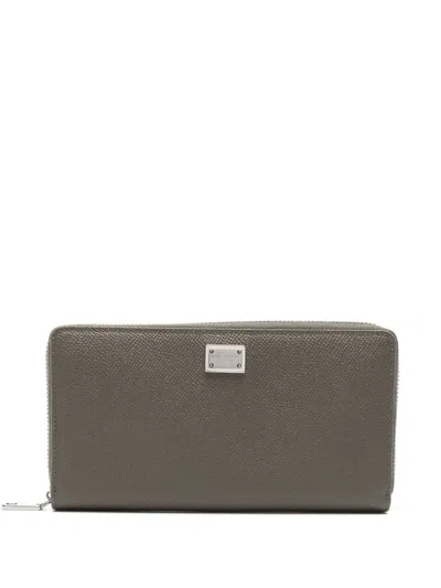 DOLCE & GABBANA DAUPHINE LOGO-PLAQUE LEATHER WALLET