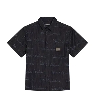 DOLCE & GABBANA DENIM LOGO SHIRT