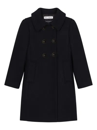 DOLCE & GABBANA DG-BUTTONS DOUBLE-BREASTED WOOL COAT